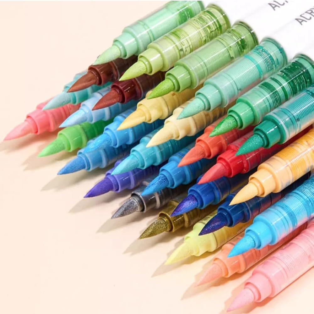 171 Colors Acrylic Paint Marker Single Tip Soft Brush Pens Ideal for Coloring Books, Canvas, Wood, Stone, Egg and DIY Crafts