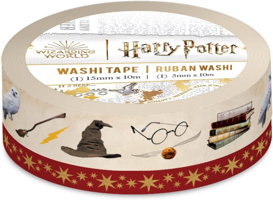 Paper House Productions Harry Potter Icons Set of 2 Foil Accent Washi Tape Rolls for Scrapbooking and Crafts