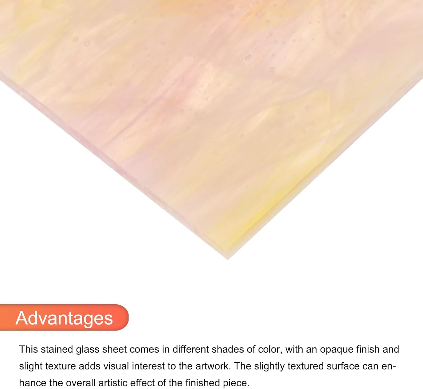 MECCANIXITY 2 Pcs Stained Glass Sheet Mosaic Tile 7.9 Inch x 5.9 Inch Pink Stained Glass Sheets for Crafts DIY Art Project