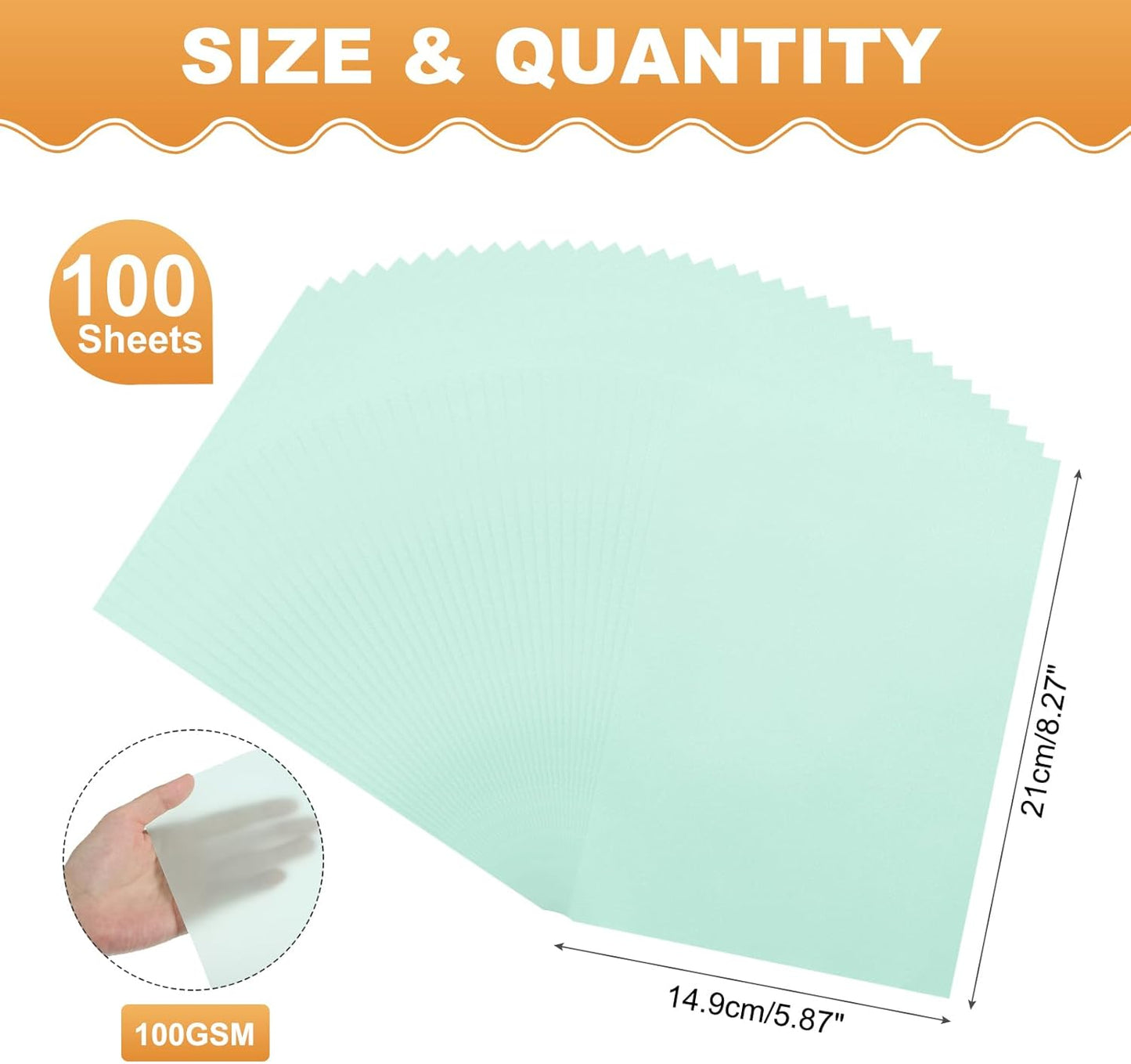 MECCANIXITY 100 Sheet Colored Vellum Paper 5.9" x 8.3", 100gsm Translucent Printable Vellum Sheets for Printing Wedding Invitations Inkjet Laser Printer, Light Blue