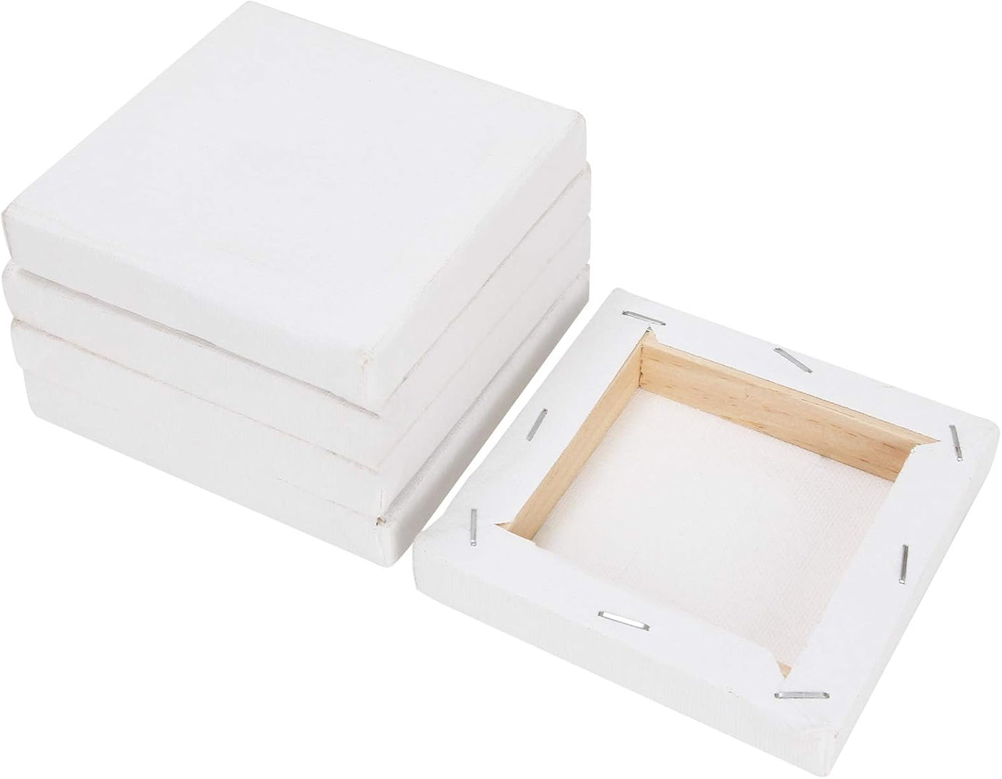 CertBuy Stretched Canvas 6 x 6 inch, 24 Pack 100% Cotton Blank Canvas Board for Painting, Acrylic Paint, Oil Paint and Wet Art Media