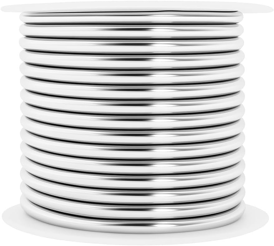 Mandala Crafts 13 Gauge Anodized Aluminum Craft Wire for Jewelry Making - 300 FT Colored Flexible Silver Combo Wire - Bendable for Bonsai Armature Crafting Sculpting