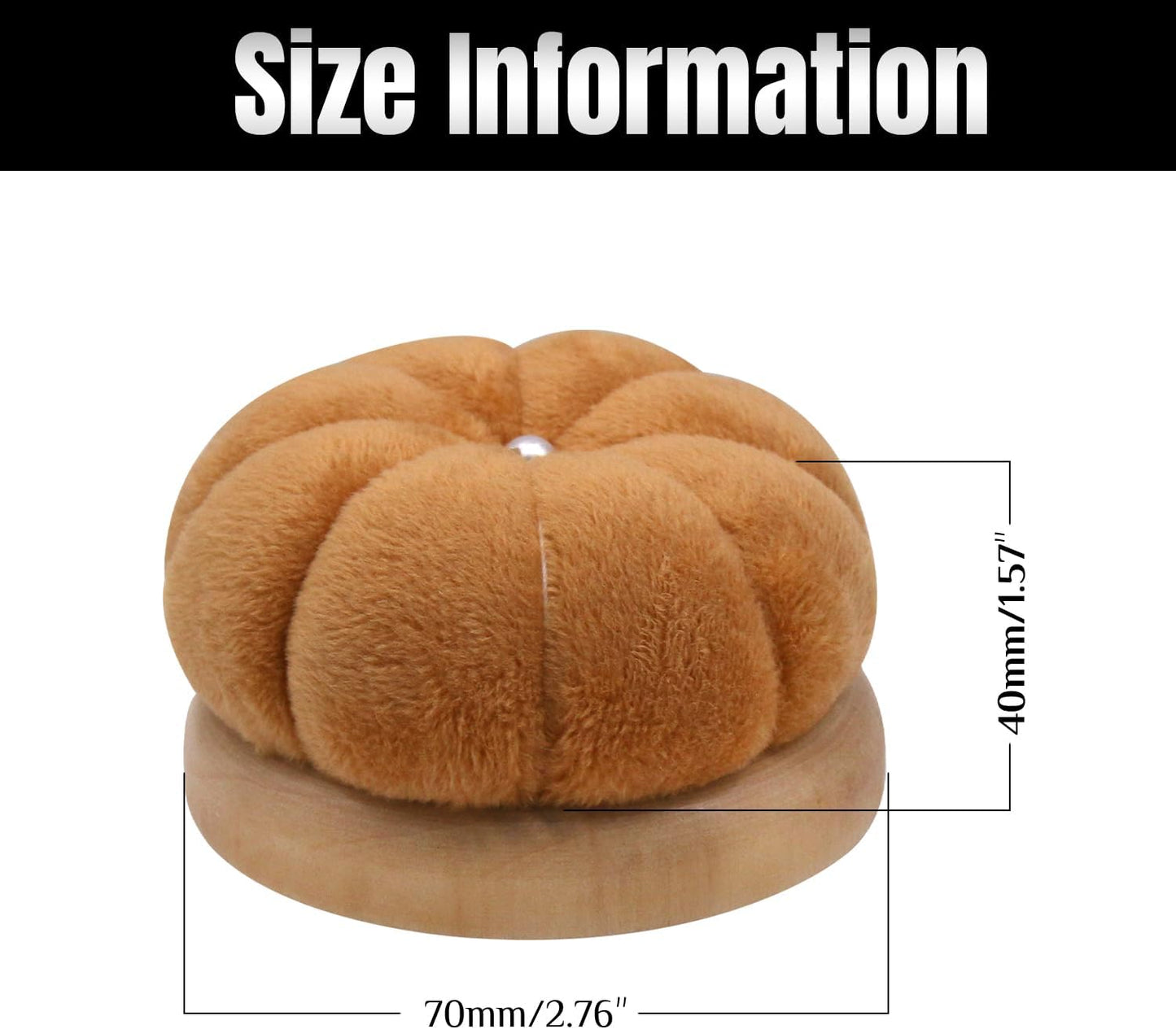 Uxney Pin Cushion,Wooden Sewing Pin Cushion Pincushion Needle Cushion for Sewing Quilting Needlework DIY Crafts(Brown,2 PCS)