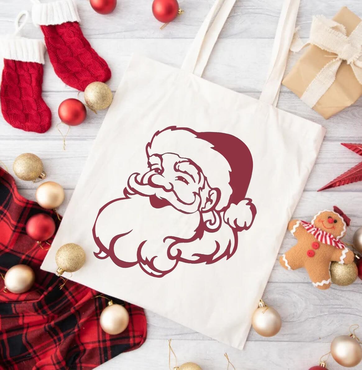 Christmas Stencils for Crafts Reusable 8” Large Christmas Stencil Santa Snowman Gnome Holiday Drawing Templates for Painting on Wood Doormat Fabrics Window Decor