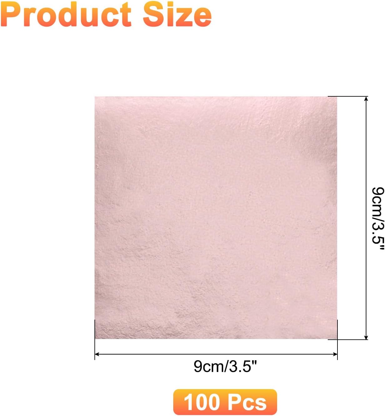 uxcell 100pcs Leaf Sheets, 3.5" x 3.5" Foil Sheets Paper Sheets for DIY Crafts Painting Nails Resin Furniture Decoration(Light Rose Gold)