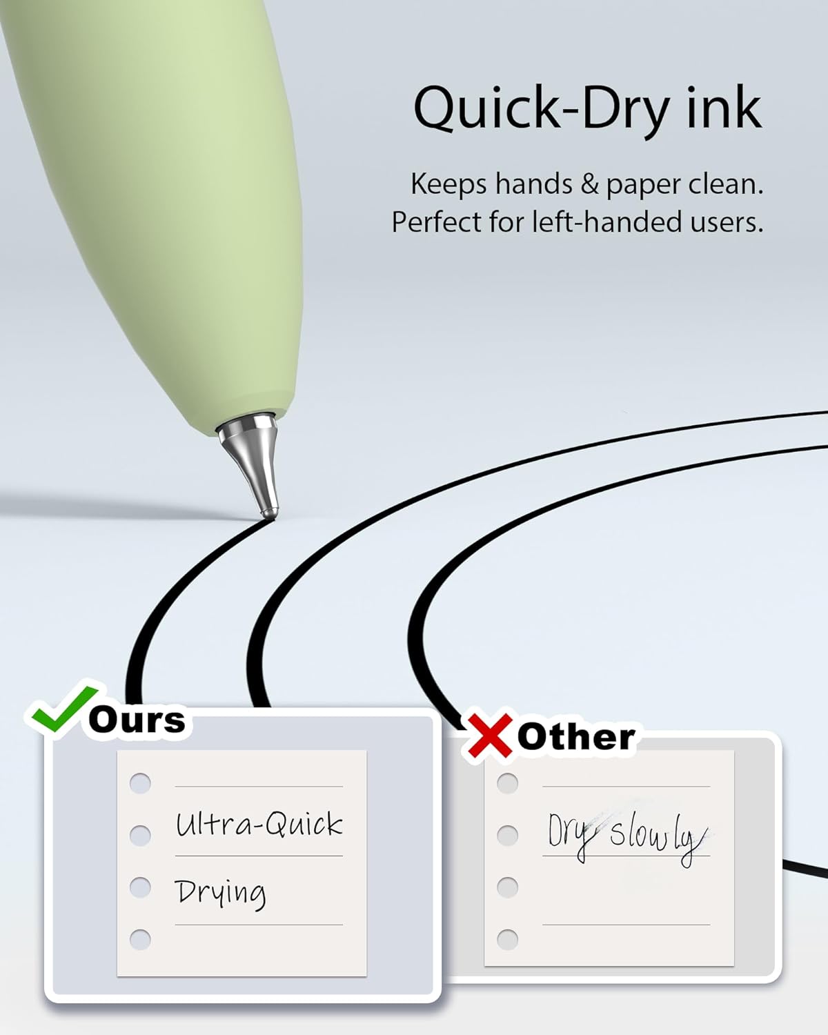 8pc Gel Pens, 0.7mm Black Ink, Medium Tip - Fast-Dry, No Bleed, Gradient Colors for Office & School