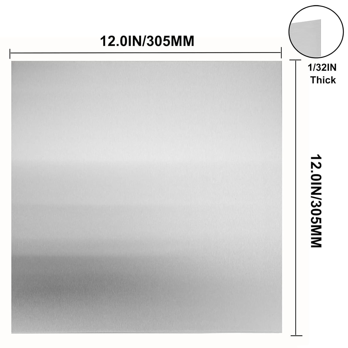 430 Stainless Steel Sheet Metal 12" x 12" x 1/32" Inch Metal Plates for Magnetic Mount Board Wall 20GA(0.80MM) 430 Stainless Steel Shim Stock Plates Metal Sheets for Crafting, Kitchen DIY, Office