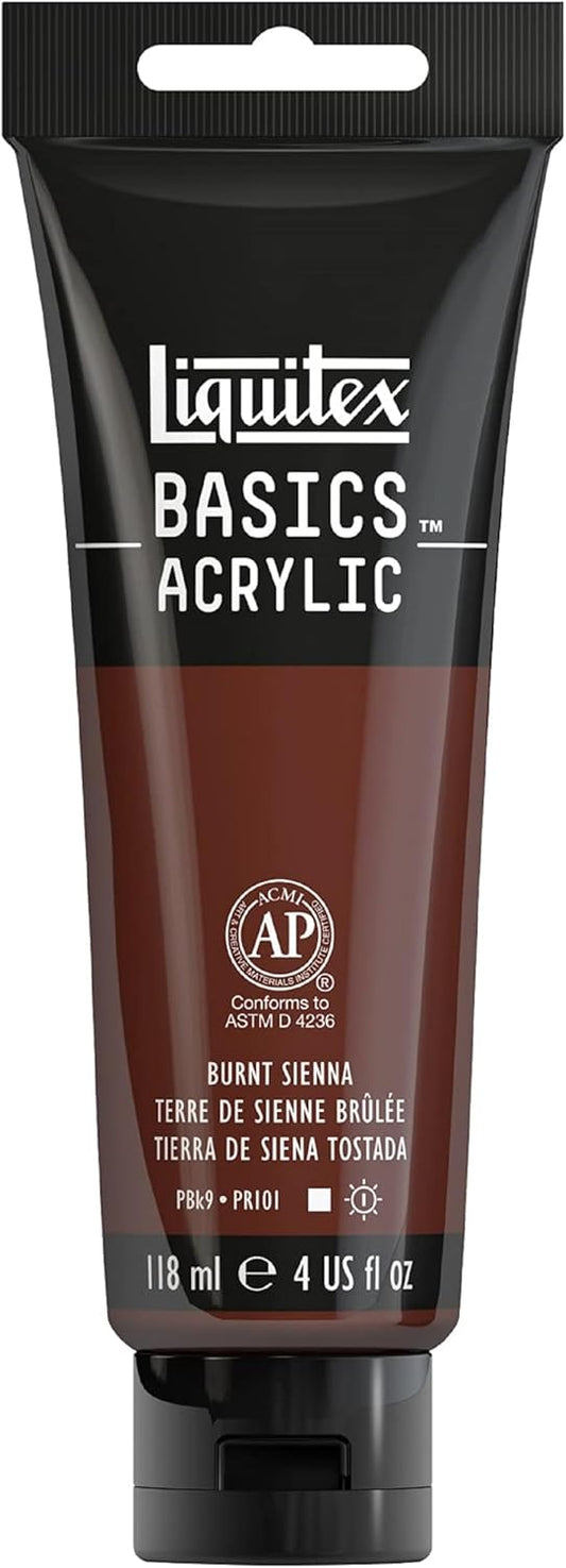 Liquitex BASICS Acrylic Paint, 118ml (4-oz) Tube, Burnt Sienna