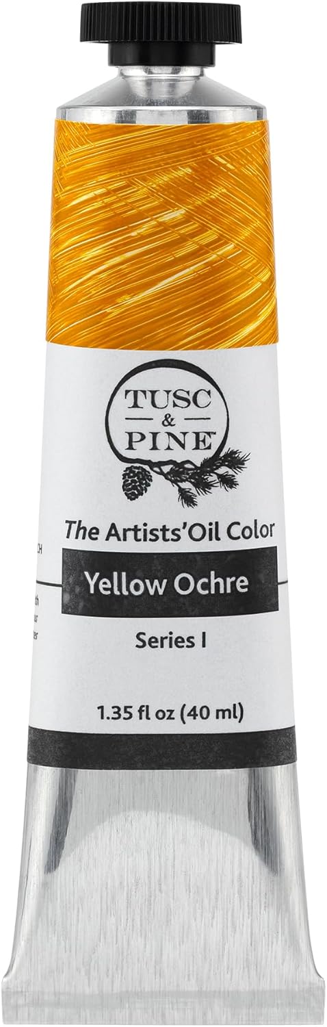 Tusc & Pine Artist Oil Paint - Yellow Ochre, 40 ml, Non-Yellowing, Rich & Creamy Consistency, Maximum Pigment Load, Small Batch Milled Oil Paints Made in the USA for Professional Artists