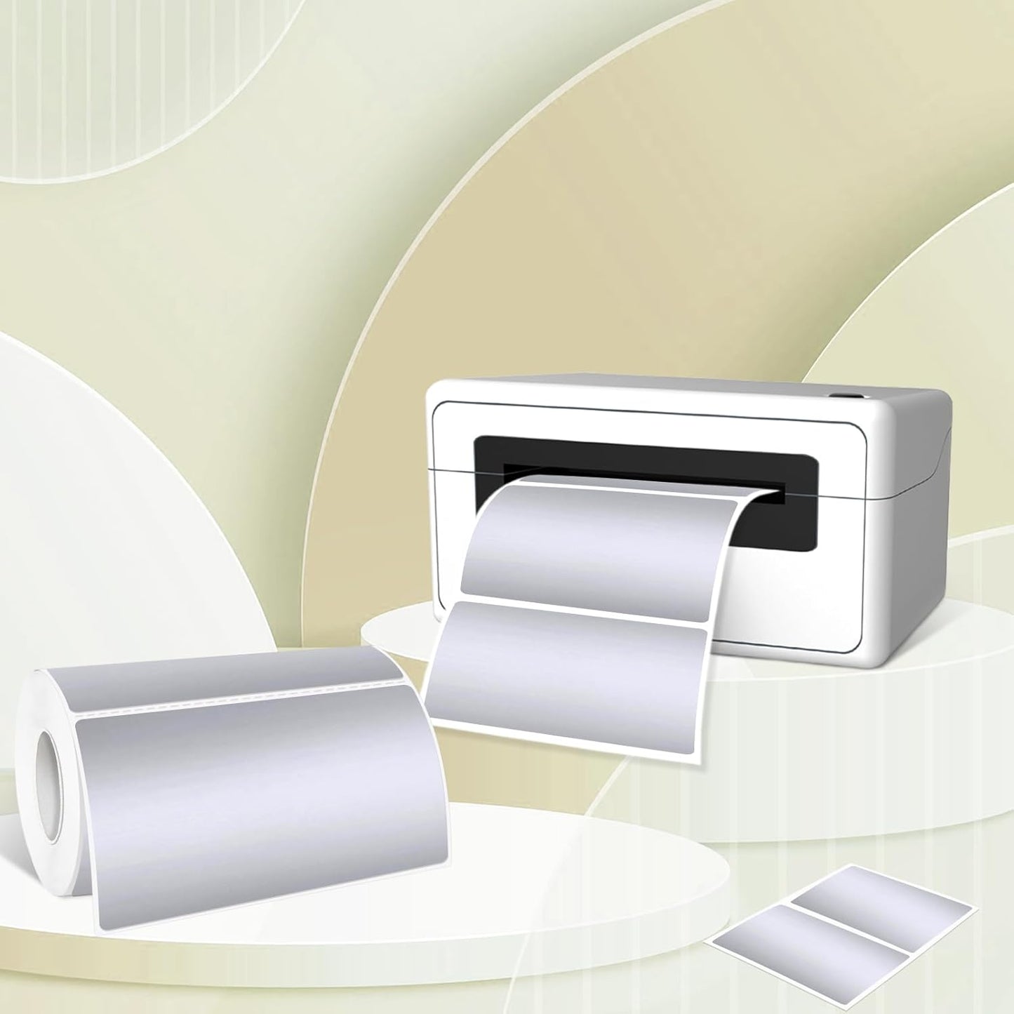 2" x 4" Silver Thermal Label Stickers,Waterproof Thermal Printer Sticker Labels for Gift Wrapping, Self-Adhesive Name Price Tag DIY Custom Logo Design (250 pcs,Silver)