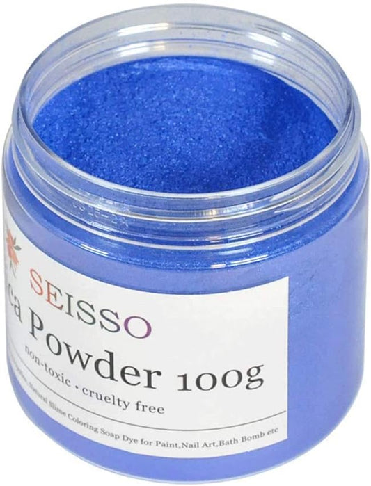 Blue Mica Powder for Epoxy Resin 3.5 oz /100g Powdered Pigment for Soap Colorant Bath Bomb Dye, Cosmetic Grade for Lip Gloss, Acrylic Nails Polish, Craft Projects