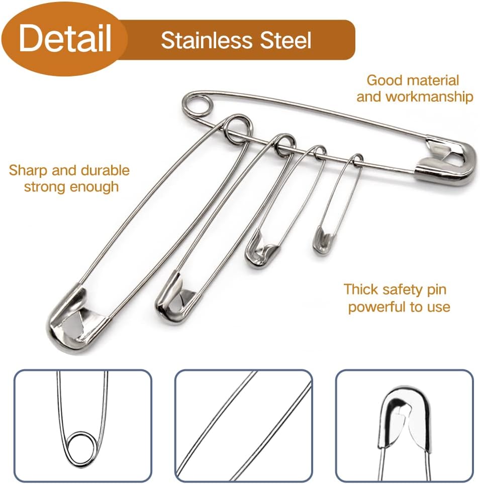 3 Inches Large Safety Pins, Pack of 50, Big Heavy Duty Safety Pins for Brooch Making, Blankets, Crafts, Cloth Curtain (SP)