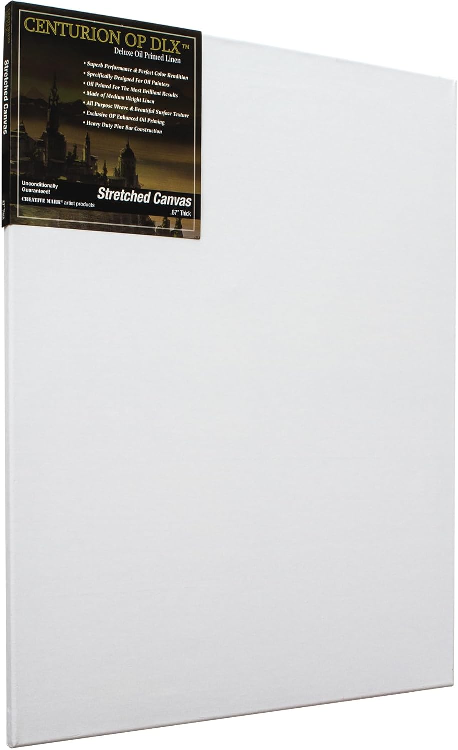 Centurion Deluxe Professional Oil Primed Linen Stretched Canvas, 11oz Linen, 14x18 - Box of 6, 0.67" Deep Canvases, Kiln-Dried Stretchers, Back Stapled, Premium Medium Weight Canvas for Oil Paintings