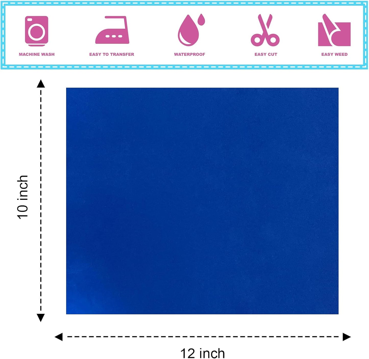 Sheet Metallic Foil Heat Transfer Vinyl Bundle – 12"x10"-17 Chrome HTV Pack in 17 Vibrant Colors for Stunning T-Shirt Designs! Perfect for DIY Enthusiasts and Professionals (Multicolours)