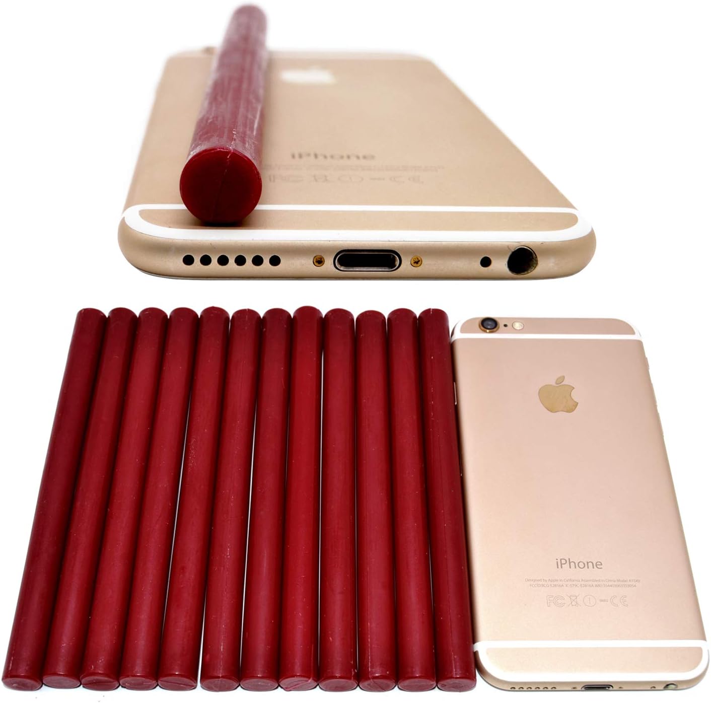 TELOSMA Matte Dark Red Glue Gun Sealing Wax Sticks Wax Seal Rod for Sealing Wine Bottle - 12 Sticks