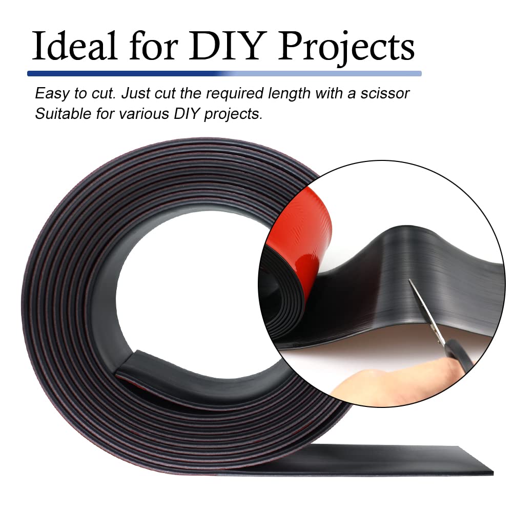 Neoprene Rubber Strips Self Adhesive Solid Rubber Sheets, Rolls & Strips for DIY Gaskets Crafts Pads Seals Warehouse Flooring Neoprene Sheet with Adhesive Backing (4" Wide x 1/8" Thick x 20' Long)