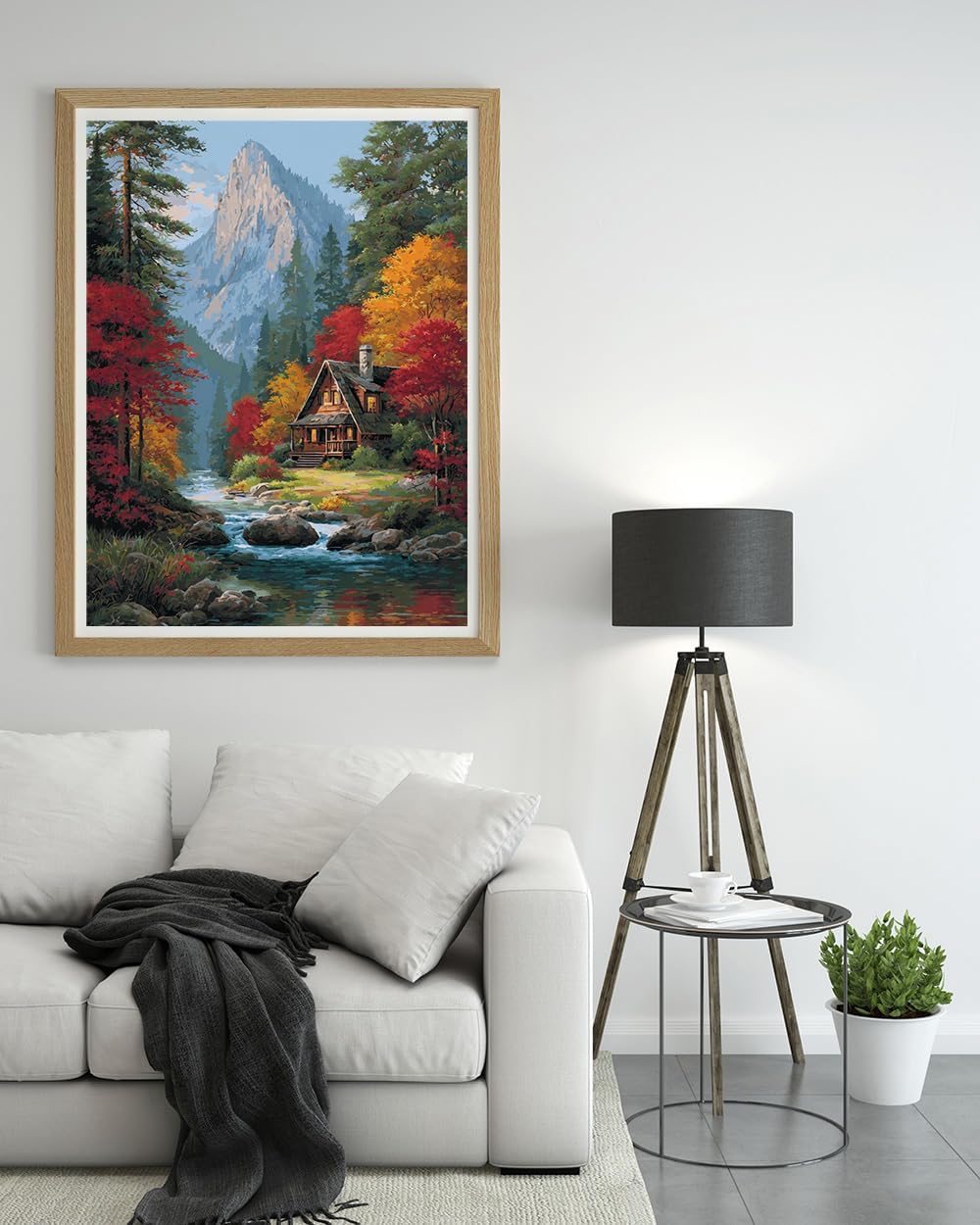 14CT Counted Cross Stitch Kits for Adults Advanced Mountains Lake Printed Stamped Cross Stitch Kits for Adults (Mountain Lake 4)