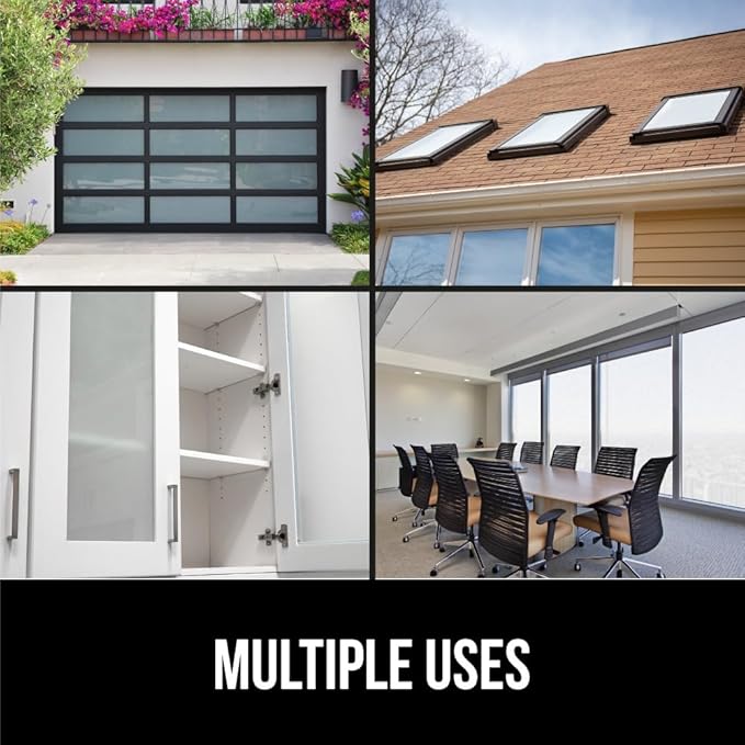 Gorilla Guard Window Privacy Film, Removable Two Way Sun Blocking, 23.6 x 78.7 Inch, Reusable No Residue Stickers, Strong Static Clings to Glass Windows, Decorative Bathroom Door Coverings, Frosted
