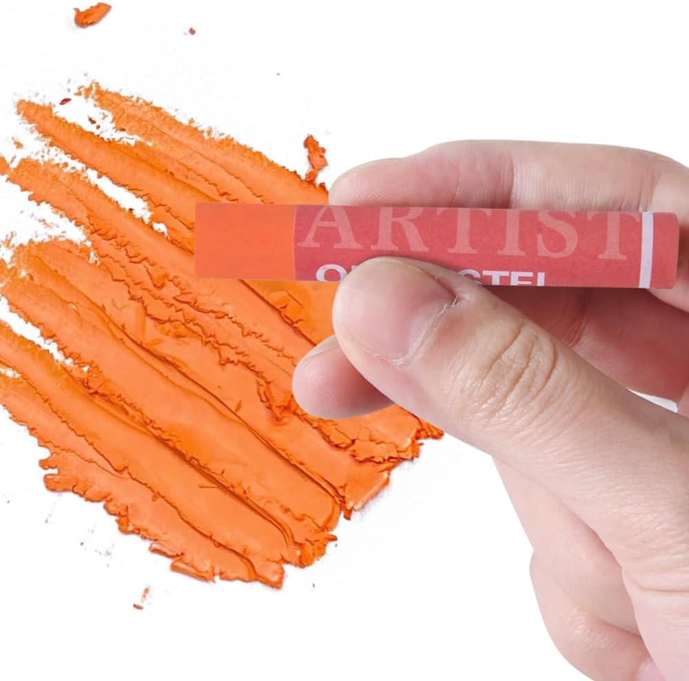 Mifuner Soft Oil Pastels Set (6 Sticks,6 Colors),Colors Heavy Oil Pastels Vibrant and Creamy,Pastel Art Supplies for Artists,Gallery Oil Painting Stick,Beginners,Adult Art Drawing Yellow