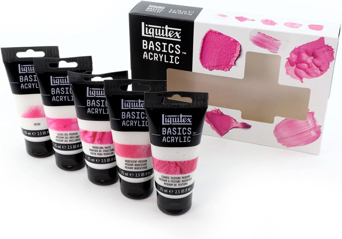 Liquitex BASICS Acrylic Medium Starter Set, 2.5-oz (Pack of 5)