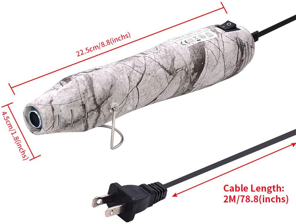 mofa Resin Heat gun,6.6ft Cable 300W Heat Gun for Crafts,Acrylic Paint Dryer Multi-Purpose Electric Heating Nozzle (Marble)