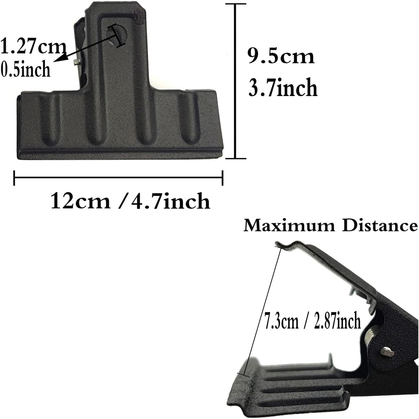 Locci Black Large Bull Clips, 10 Pack Extra Large Binder Clips 4.7 Inch (120 mm) for Home, Work, Art, Office and Kitchen