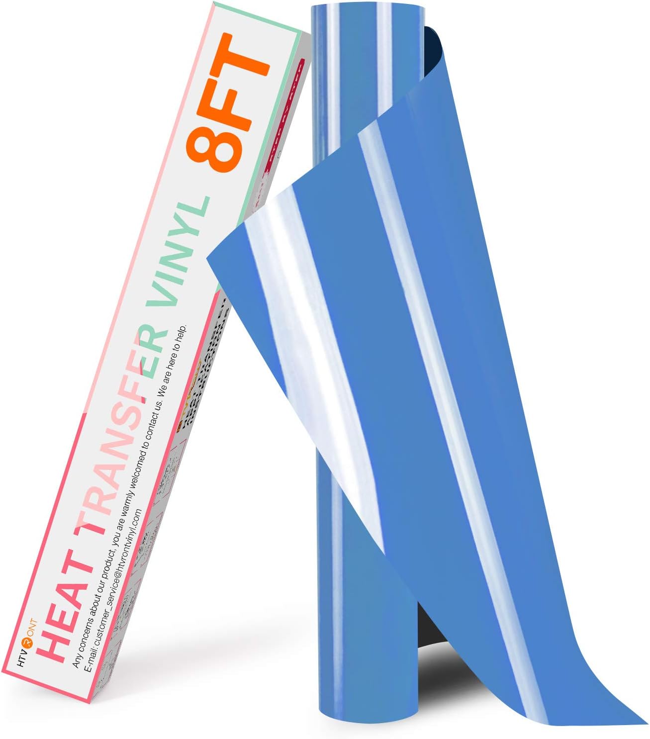 HTVRONT HTV Vinyl Rolls Heat Transfer Vinyl - 12" x 8ft Sky Blue HTV Vinyl for Shirts, Iron on Vinyl for All Cutter Machine - Easy to Cut & Weed for Heat Transfer Design (Sky Blue)