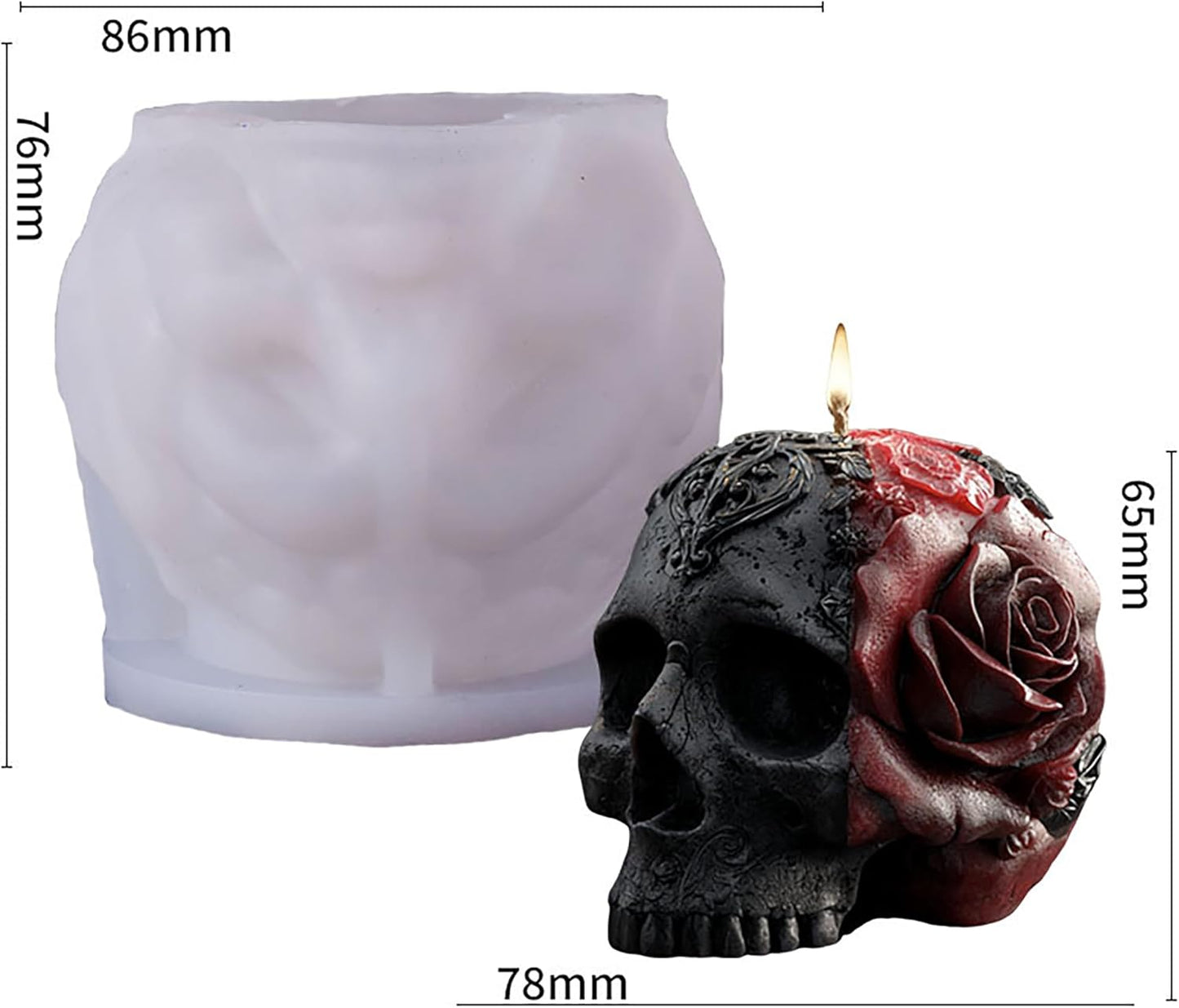 Halloween Skull Hand Ghost Cylinder Molds Silicone Wave Spiral Candle Mold - Silicone Resin Casting Molds for Candle & Resin & Soap Craft Supplies