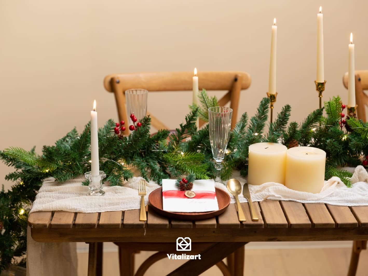 Vitalizart Red Organza Ribbon for Gift Wrapping 1 inch x 30 Yd Extra Density Sheer Fabric Christmas Card Supplies Crafts Bows Tree Decor Wedding Wreaths Wrap 3 Rolls x 10 Yd