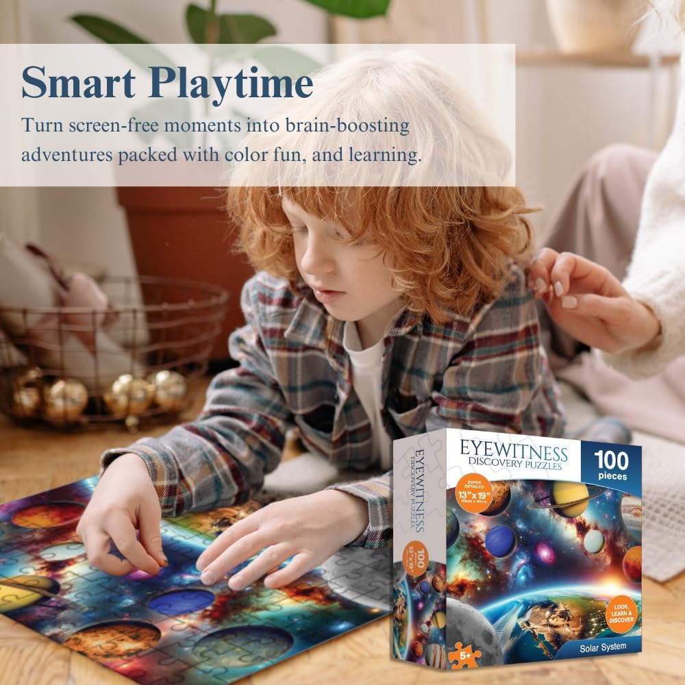 Eyewitness Discovery Puzzle American Landmarks, 100 Piece Jigsaw for Kids, Educational Learning Toy for Boys & Girls, Children Ages 5+
