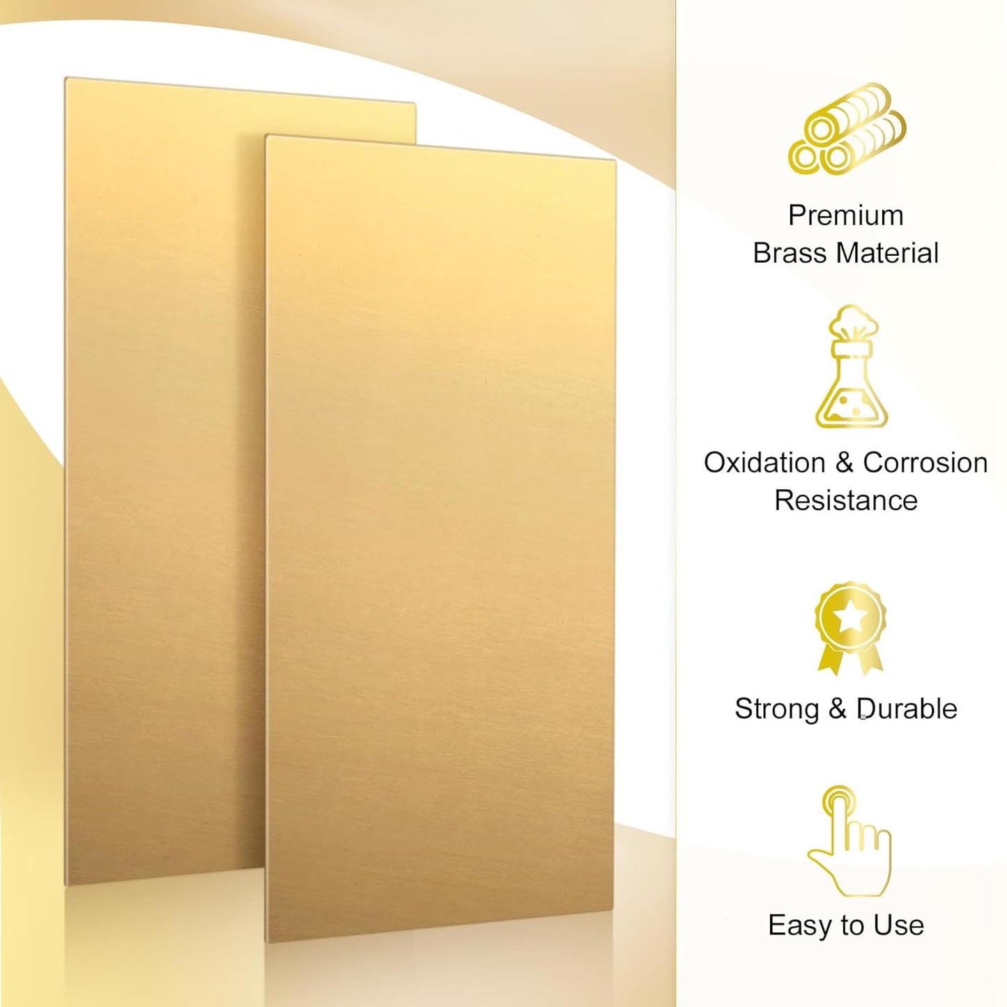 Tandefio 2 Pcs Brass Sheet 12" x 6", 14 Gauge(0.06") Thickness Brass Plates Metal Film Attached Brass Plates for DIY Handicrafts Jewelry Model Crafts Repairs Electrical