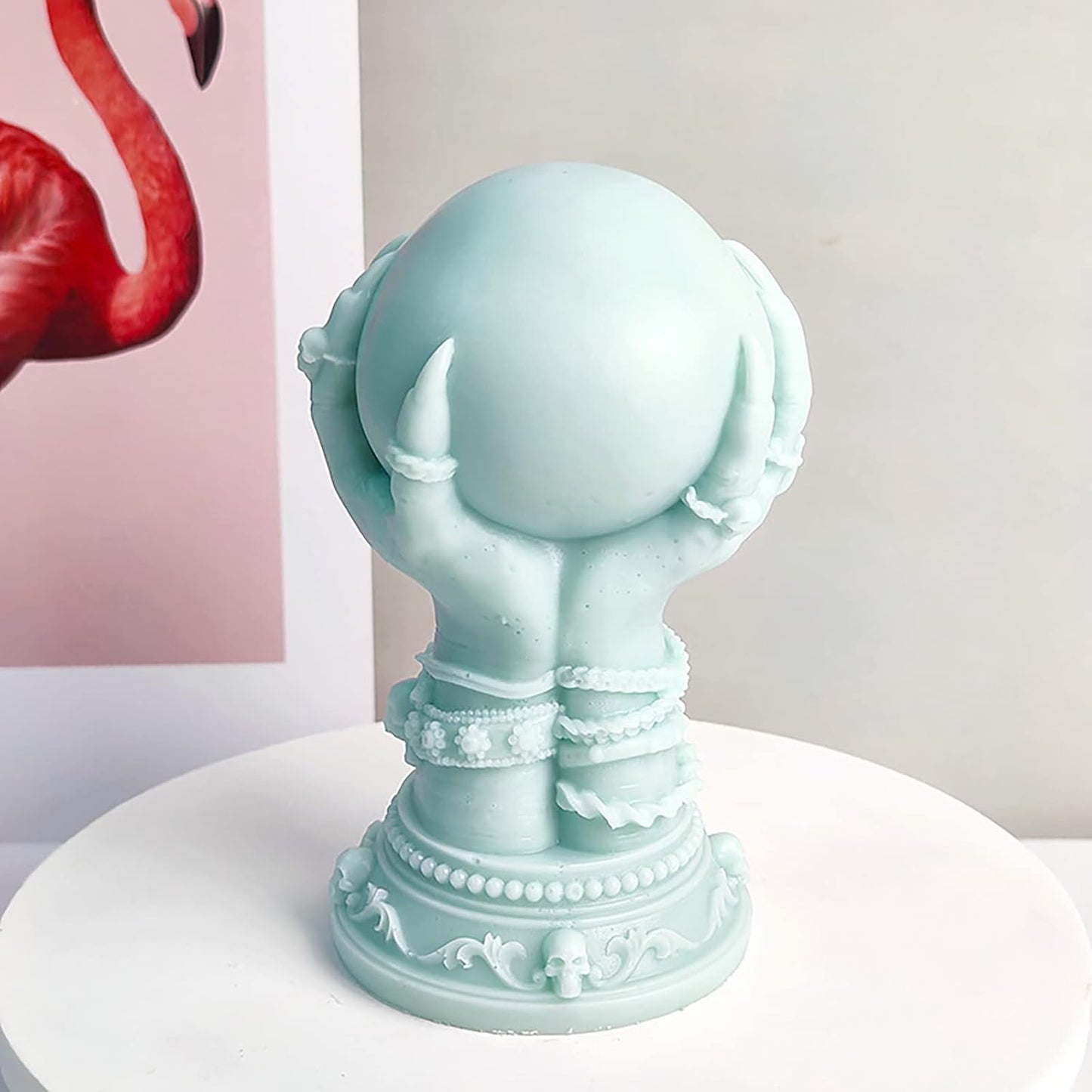 Ball & Claw Skull Rose Candle Molds - 3D Silicone Molds for Resin, Clay & Cake Making - Craft Supplies