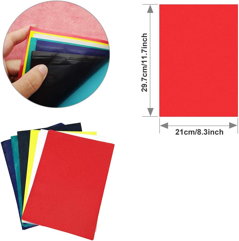 120pcs A4 Transfer Paper with 5pcs Embossing Stylus,Tracing Paper Copy Paper Carbon Water-Soluble Transfer Paper for Transfer Pattern on Fabric,Wood,Cross Stitch Cloth,Paper, Hand Painting