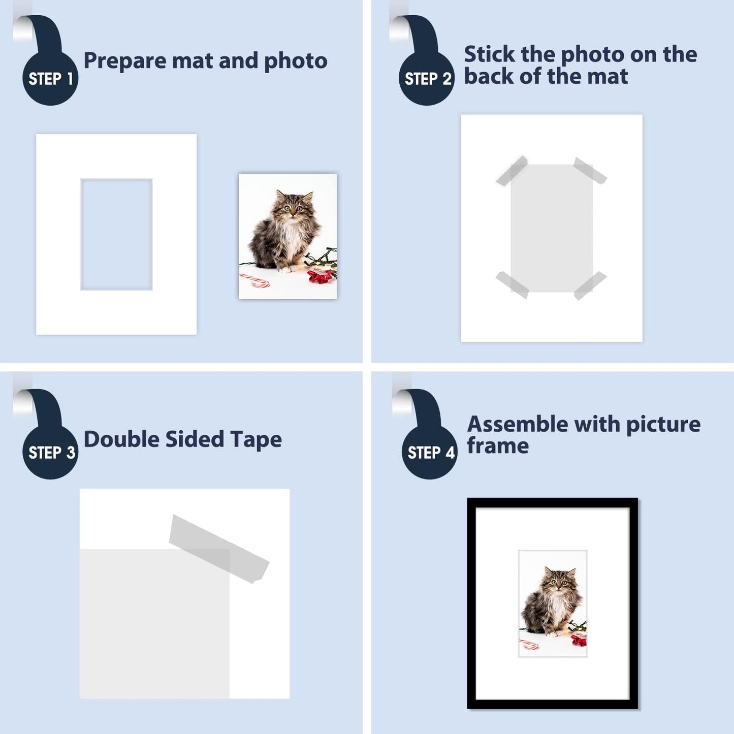 Mat Board Center, Pack of 20, 8x10 for 4x6 White Photo Picture Mats - Acid Free, 4-ply Thickness, White Core - for Pictures, Photos, Framing