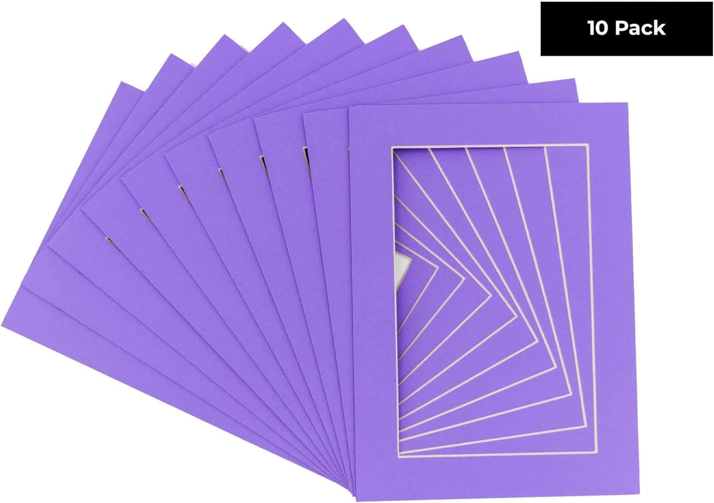 5x7 Mat for 8.5x11 Frame - Precut Mat Board Acid-Free Light Purple 5x7 Photo Matte For a 8.5x11 Picture Frame, Premium Matboard for Family Photos, Show Kits, Art, Picture Framing, Pack of 10 Mats