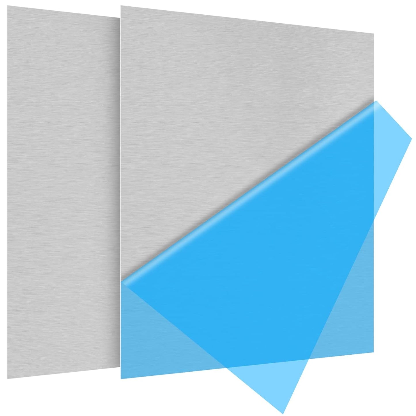 2Pack 5052 H32 Thin Aluminum Sheet Metal 12 x 12 x 1/64 (0.02”) Inch Plain Aluminum Plate Covered with Protective Film, Rectangle 0.5MM Aluminum Metal Plate for Crafting, Industrial