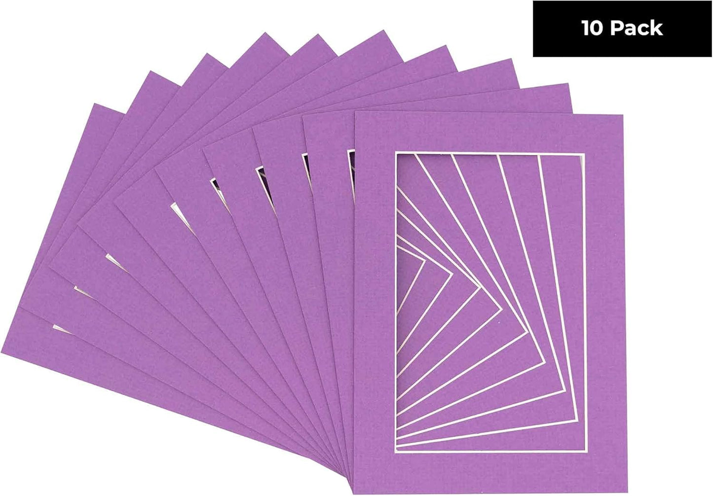 6x8 Mat for 8x10 Frame - Precut Mat Board Acid-Free Dark Purple 6x8 Photo Matte Made to Fit a 8x10 Picture Frame, Premium Matboard for Family Photos, Show Kits, Art, Picture Framing, Pack of 10 Mats