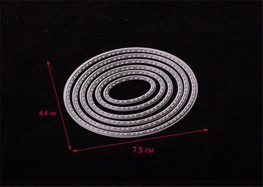 Mvchifay Cutting Dies Happy Birthday Thanks Metal Stencils Scrapbooking Tool DIY Emboss for Paper Card Making (Ovals Set)