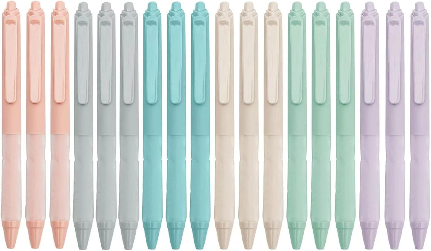 Linbsunne Ballpoint Pens Medium Point 1mm Black Pen with Super Soft Grip Ball Point Pen for Men Women Retractable Pens (18-pack)