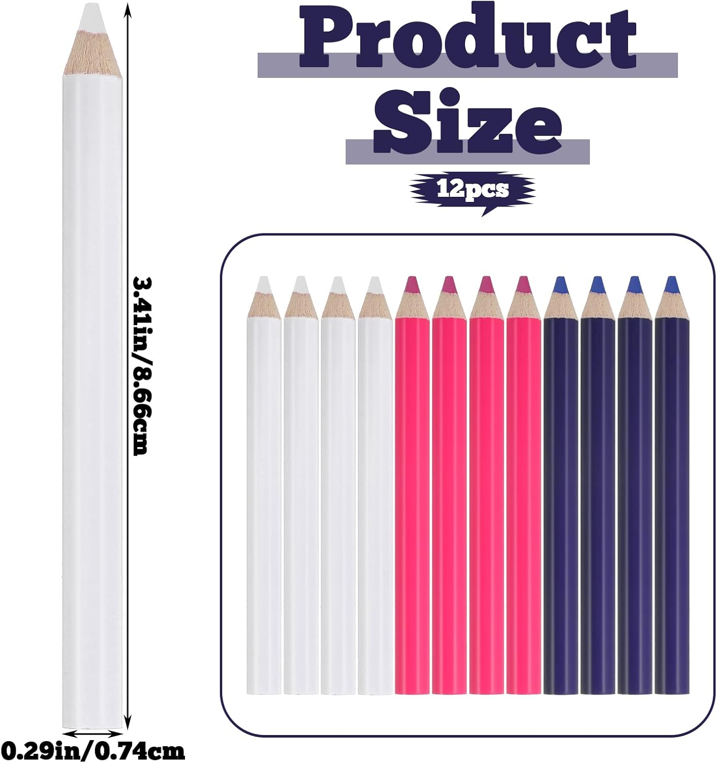 Hpmjz 12Pcs Fabric Tailors Markers for Sewing, Sewing Washable Disappearing Pen 3 Colors Sew Marking Chalk for Fabric Water Soluble Quilting Tracing Tools Dressmakers Embroidery DIY Crafts