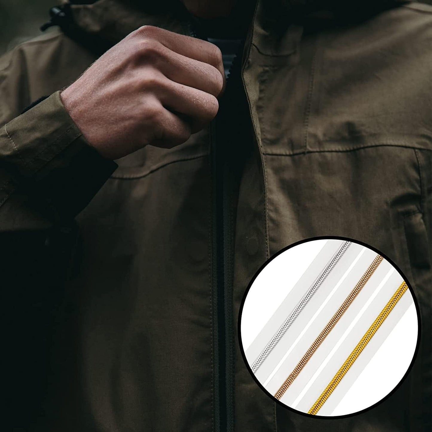 DOITEM 16.5 Yards 3 Pieces Sewing Zippers #5 Nylon Coil Zippers Assorted Zipper for Sewing with 30 Zipper Sliders for DIY Tailor Sewing Crafts Supplies, White