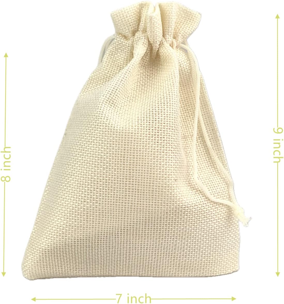 Palmhomee Pack of 25 Burlap Gift Bags with Drawstring Linen Jewelry Pouches Wedding Hessian Jute Bags for Birthday and Treat Pouches Party Wedding Favors Gift (7x9 Inch, Cream)