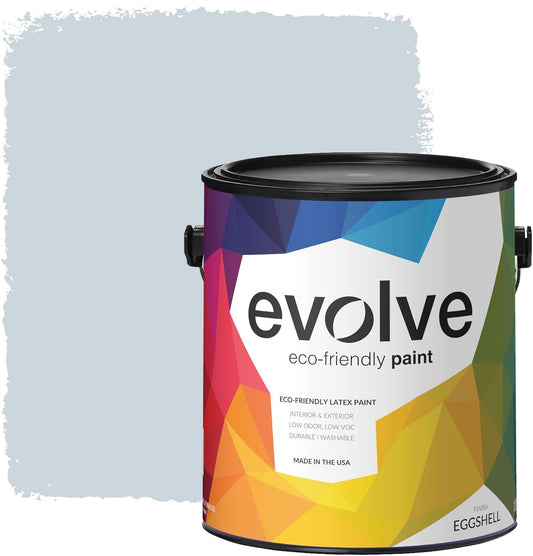 EVOLVE Paint & Primer: Environment-friendly, Low Sheen with One-coat Coverage for Interior & Exterior surfaces (Pale Blue, 1-Gallon)