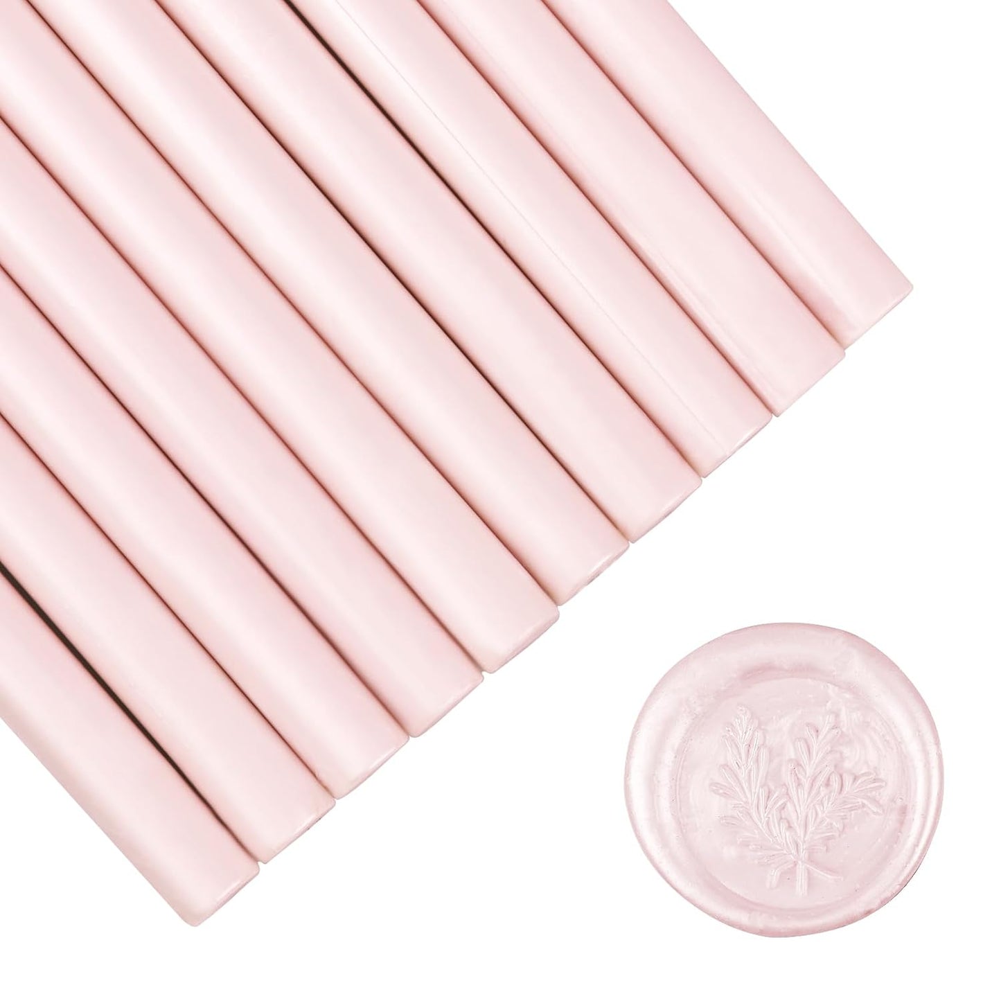 Glue Gun Sealing Wax Sticks for Wax Seal Stamp -Light Pink, Great for Wedding Invitations, Cards Envelopes, Snail Mails, Wine Packages, Christmas Gift Ideas, Pack of 10