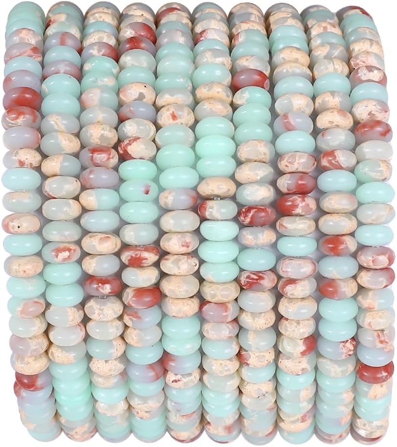 Natural Shoushan Disk Stone Beads 4x2mm 160pcs Rondelle Loose Semi Gemstone Beads for Jewelry Making Design