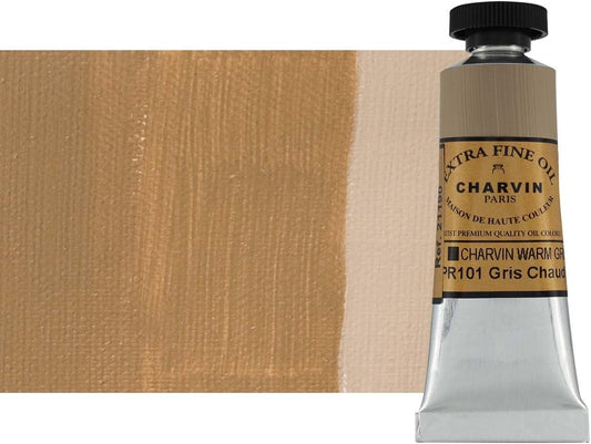 Charvin Extra Fine Oil Paint, Charvin Warm Grey 20 mL - Triple-Milled, Rich Texture, Poppy Oil-Based, Light-Fast, Handmade, Archival Quality