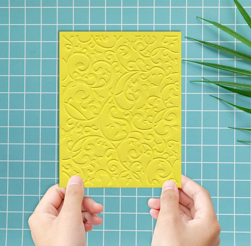 ALIBBON Vine Background Plastic Embossing Folders for Card Making, Butterfly Embossing Folders for DIY Scrapbooking, Leaves Pattern Template Folders for Paper Craft Photo Album Decorations