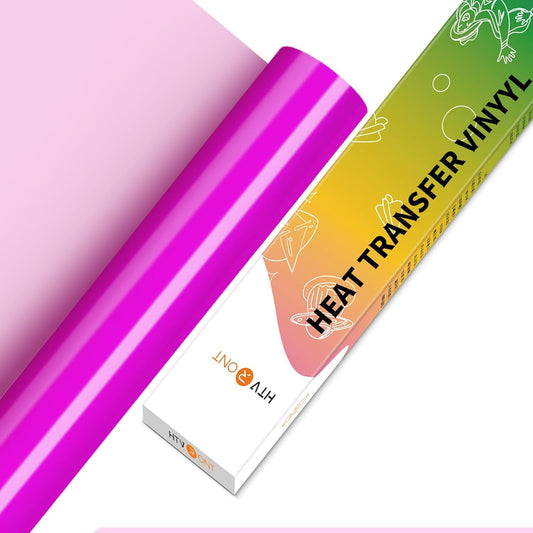 HTVRONT HTV Vinyl Rolls Heat Transfer Vinyl - 12" x 5ft Magenta HTV Vinyl for Shirts, Iron on Vinyl for All Cutter Machine - Easy to Cut