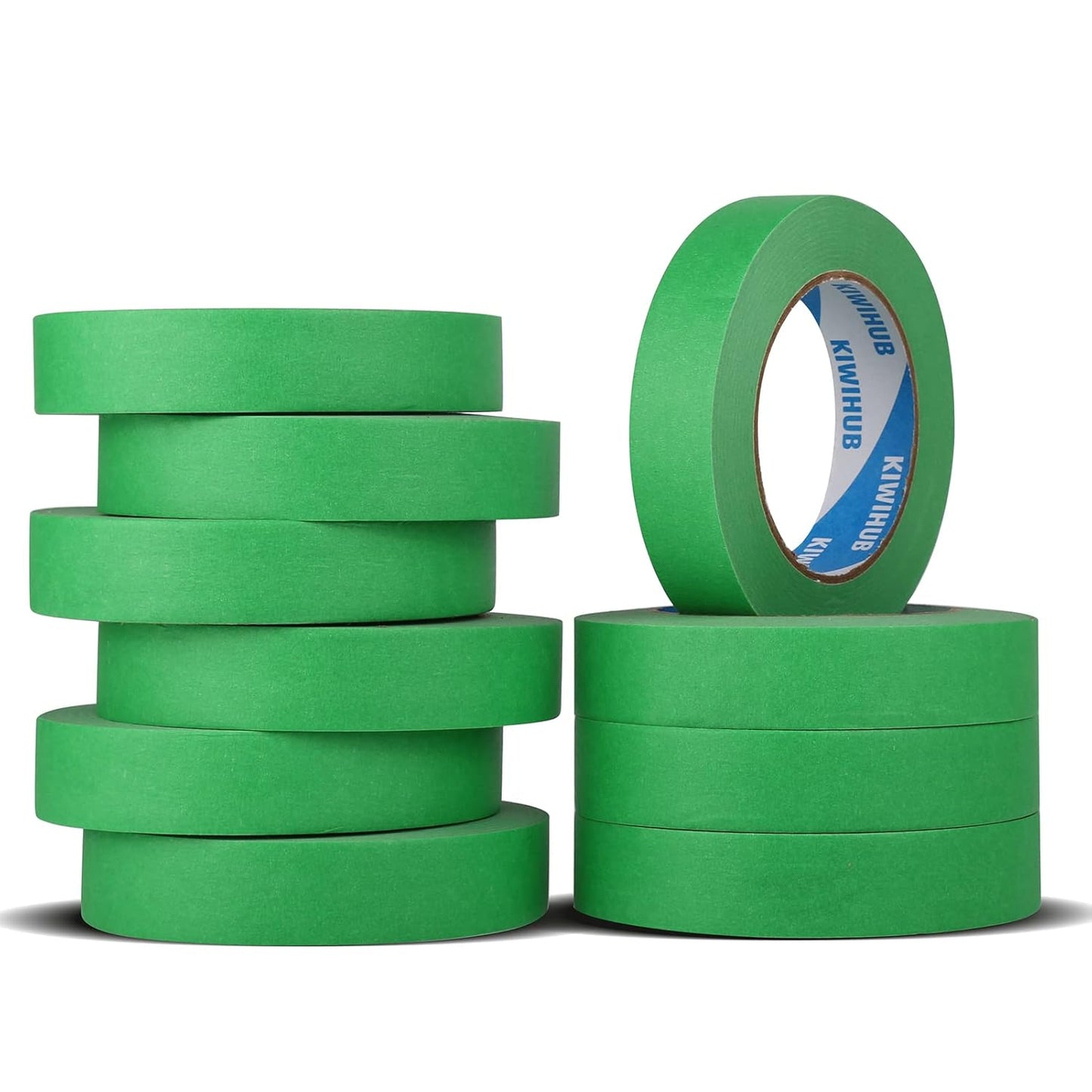 Green Painters Tape,1 inch x 60 Yards x 10 Rolls (600 Yards Total) - Medium Adhesive Masking Tape for Painting,Labeling,DIY Crafting,Decoration and School Projects