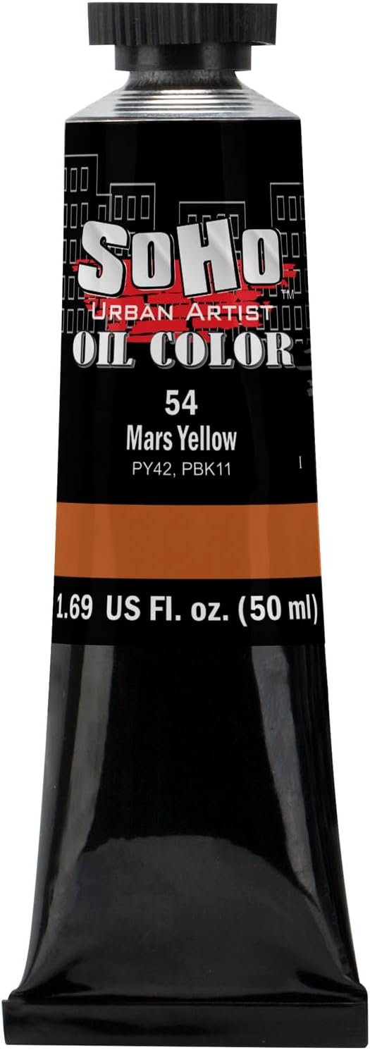 Soho Urban Artist Oil Paint - Mars Yellow, 50 ml Tube - Best Valued Oil Colors for Painting, Excellent Pigment Load
